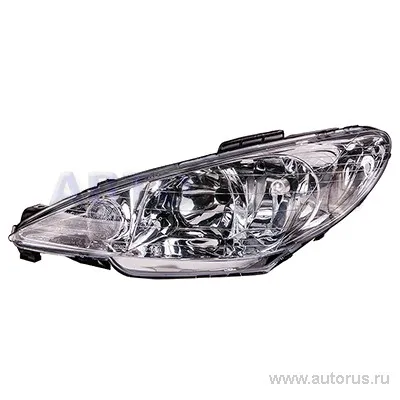Фара головного света PEUGEOT 206 98> РЕСТАЙЛИНГ ПРОЗРАЧНОЕ СТЕКЛО / Н4 DEPO 550-1121L-LD-EM