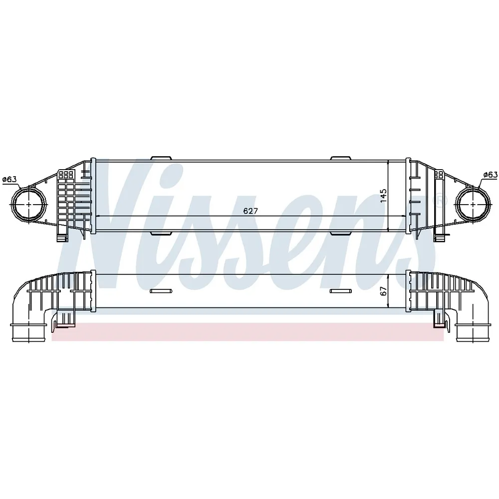 Интеркулер MERCEDES-BENZ C CLASS 08-, C-CLASS 11-, GLK-CLASS 09-, NISSENS 96597