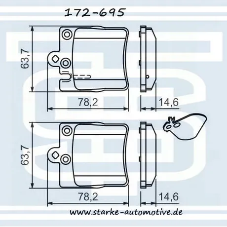 Колодки тормозные STARKE 172695