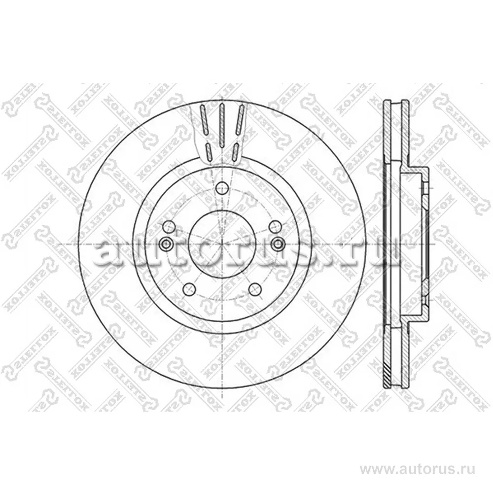 Диск тормозной передний HYUNDAI SANTE FE/TRAJET 2.4/2.7 00> STELLOX 60203415V_SX
