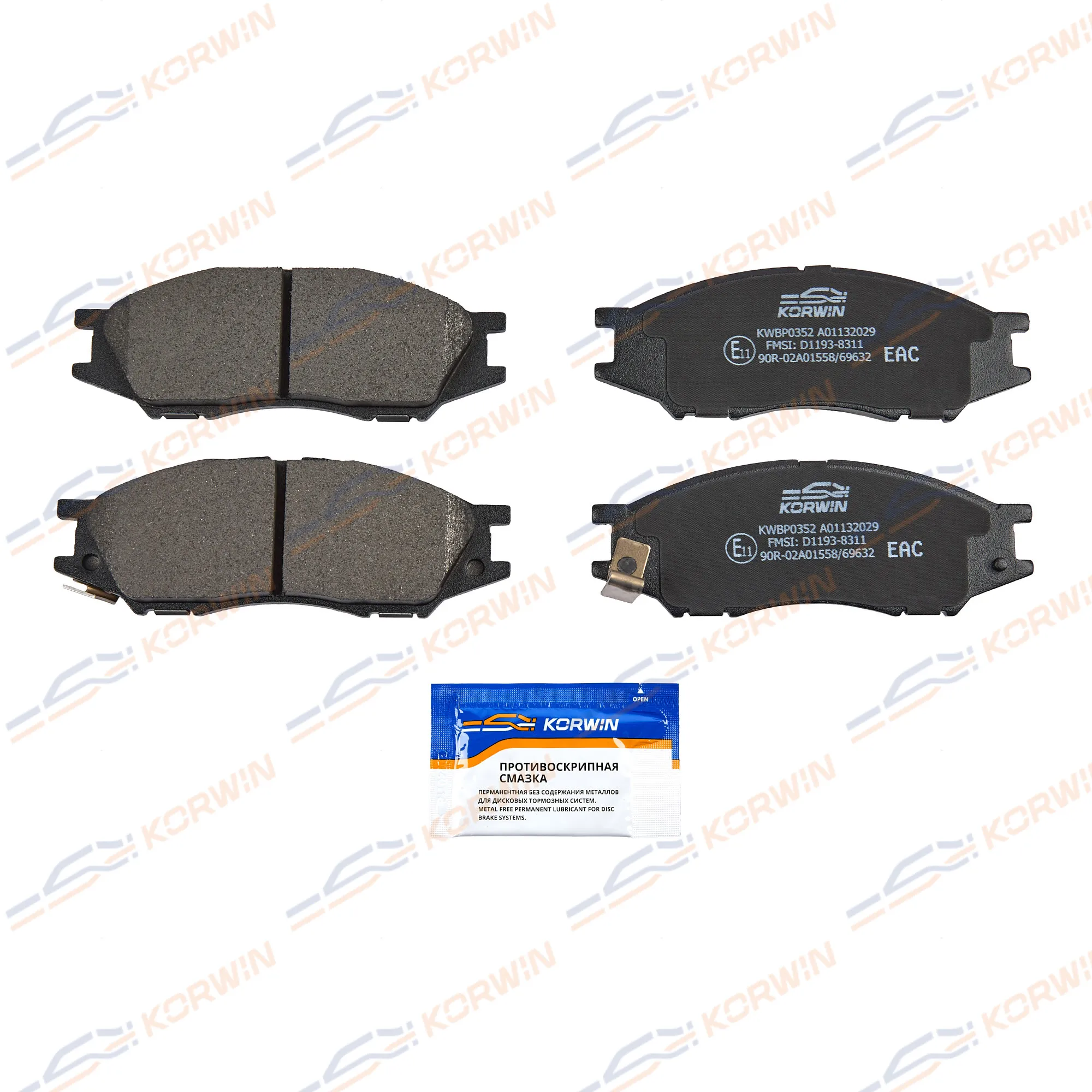 Колодки тормозные перед. Nissan Almera Classic (B10) 06- KORWIN KWBP0352