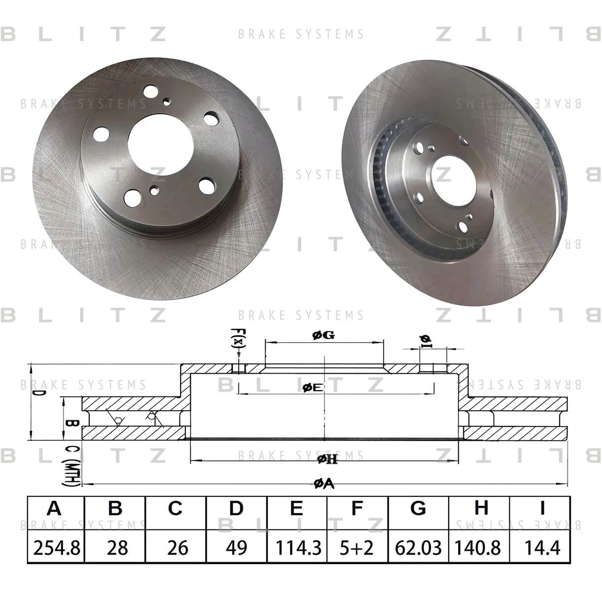 Диск тормозной передний вентилируемый TOYOTA CAMRY 91-01/ GAIA 98-04/ IPSUM 96-01/ PICNI BLITZ BS0683