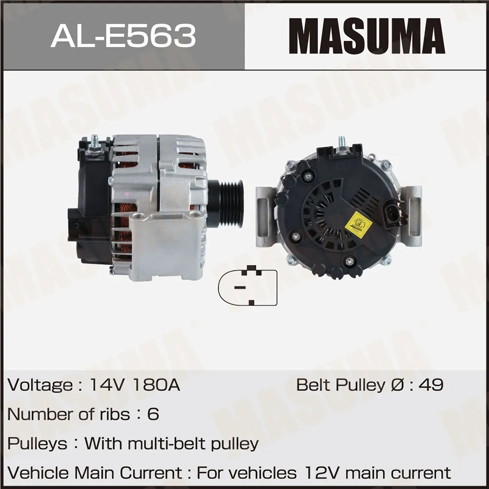 Генератор , MERCEDES-BENZ / OM651, M 276 (14V/180A) MASUMA ALE563