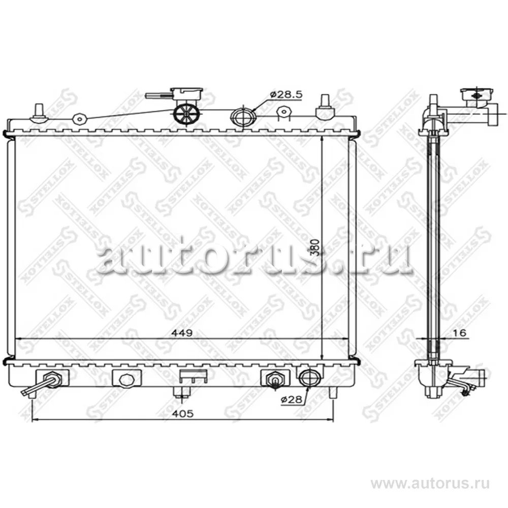 Радиатор системы охлаждения АКПП Nissan Micra 1.2/1.4 02> STELLOX 10-25190-SX