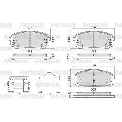 Колодки тормозные дисковые пер. HYUNDAI Elantra (CN7) 20- / KIA Niro II (SG2) PATRON PBP377