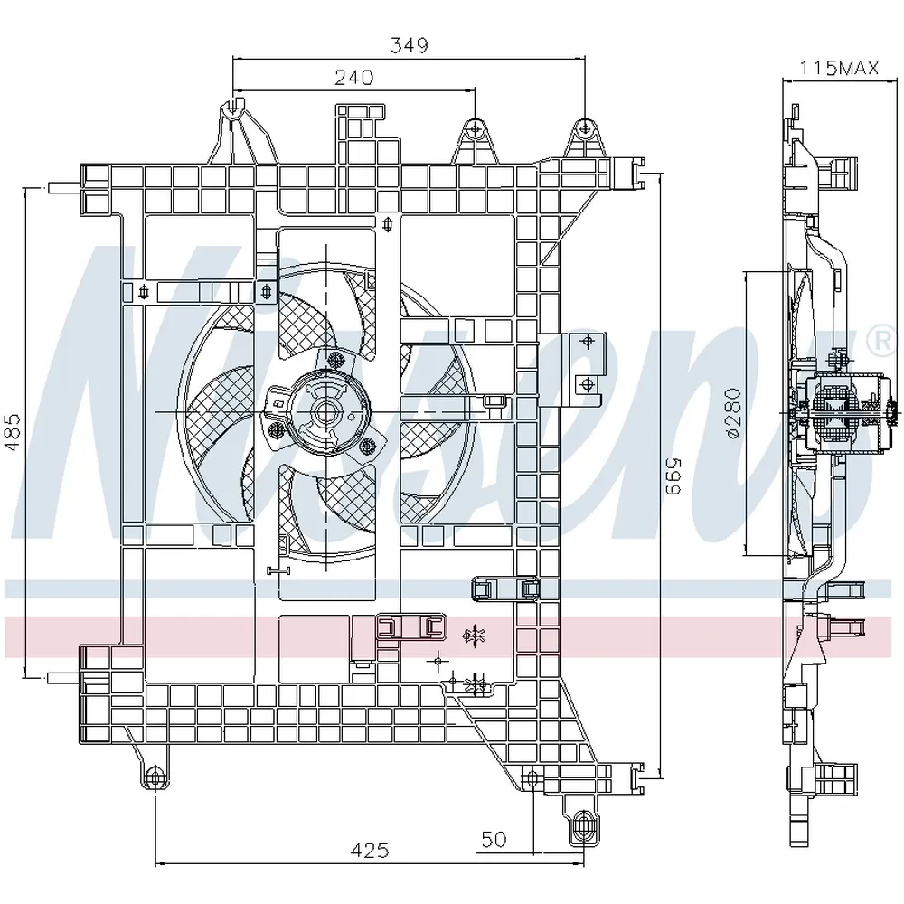 Вентилятор охлаждения двигателя Renault Duster NISSENS 85711