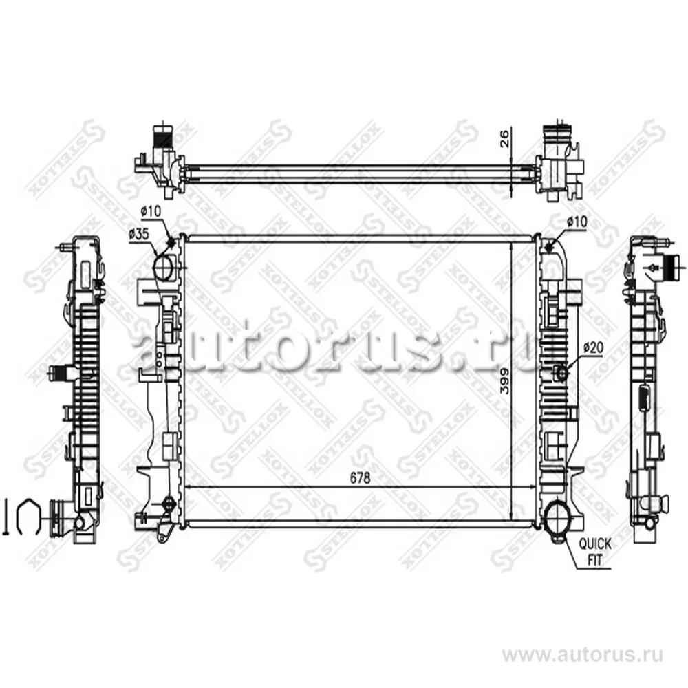 Радиатор системы охлаждения МКПП MB Sprinter 906 2.2CDi 06> STELLOX 10-26552-SX