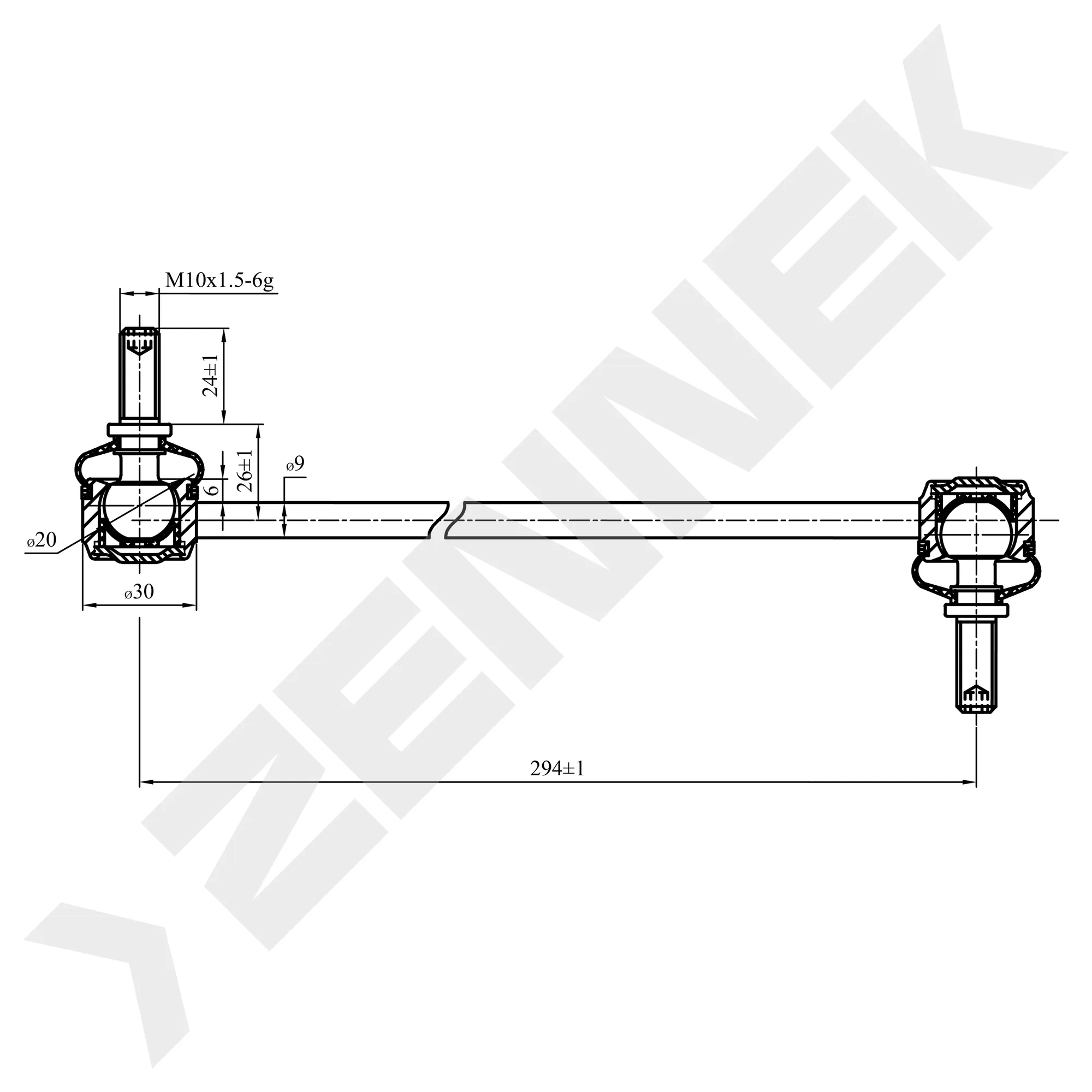 Тяга стабилизатора передняя RENAULT DUSTER 10, CAPTUR 13 ZENNEK DST0158