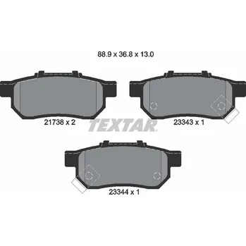 Колодки тормозные задние TEXTAR 2173801
