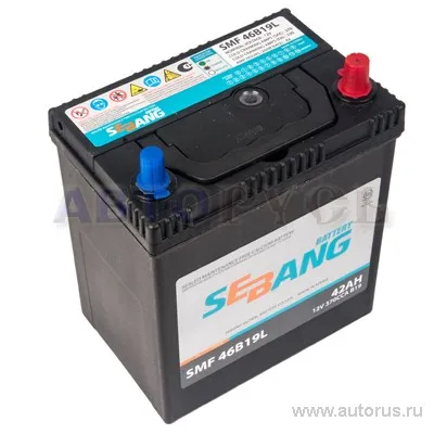 Аккумулятор SEBANG SMF 42 А/ч обратная R+ EN 370A, 187x127x226 46B19L SMF 46B19L