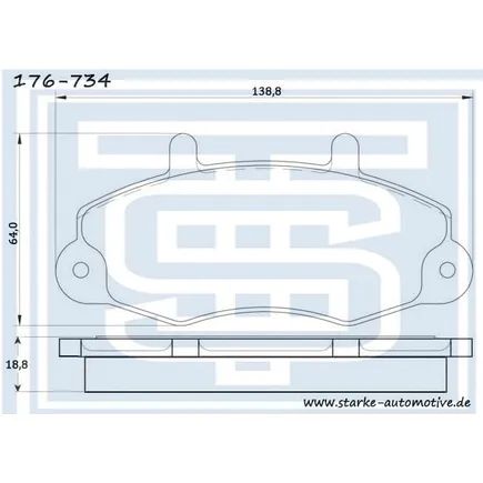 Колодки тормозные перед. FORD TRANSIT for 14 --03.2000 STARKE 176-734