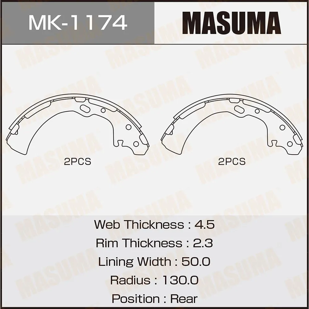 Колодки барабанные MASUMA MK1174