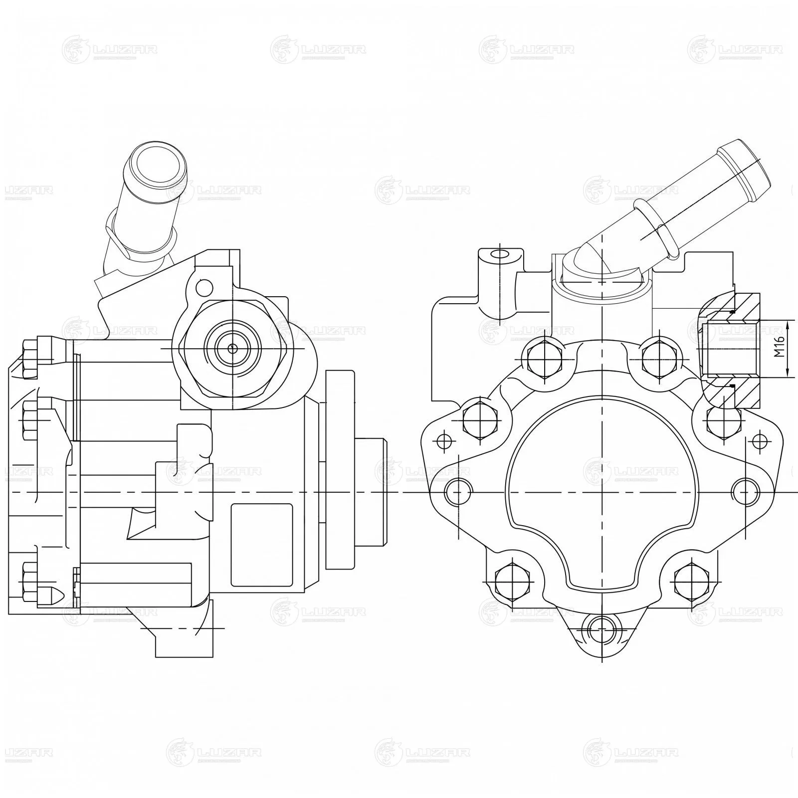 Насос ГУР для ГАЗель 3302 с дв. ЗМЗ-406 LUZAR LPS 0304