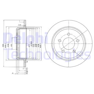 Диск тормозной задний JEEP GRAND CHEROKEE (ZJ) 194-1298 (285 мм) DELPHI BG3073