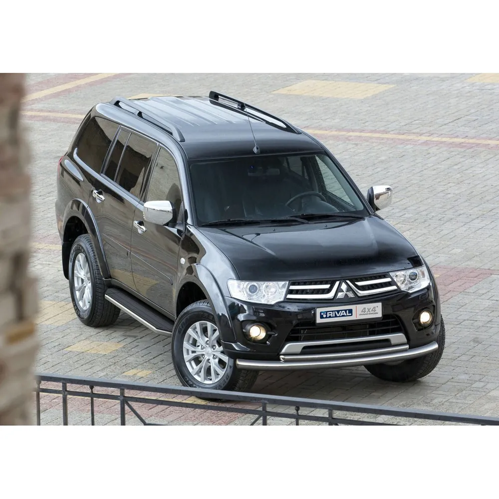 Порог-площадка Premium A173ALP + комплект крепежа, RIVAL, Mitsubishi Pajero Sport 2008-2013-2016 Mitsubishi Pajero Sport II A173ALP.4003.1