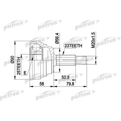 ШРУС наружн к-кт 23x56.2x25 RENAULT: LAGUNA 93 - 01, LA PATRON PCV1316