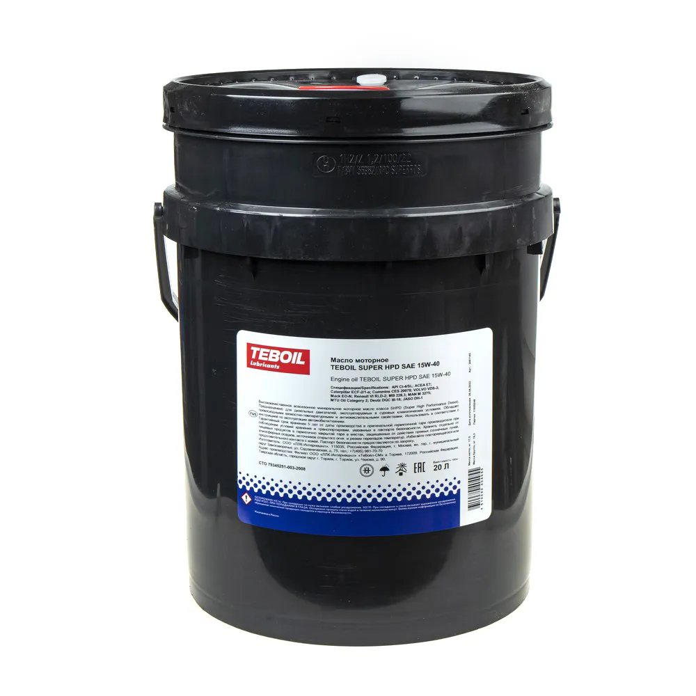 Масло моторное TEBOIL Super HPD 15W-40 минеральное 20 л 3461165