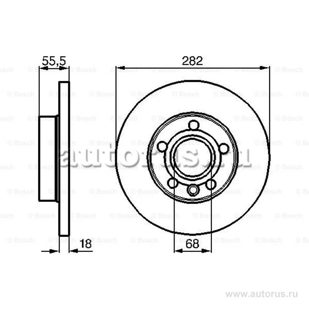 Диск тормозной передний BOSCH 0 986 478 870
