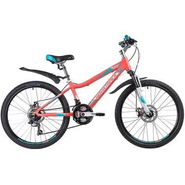 Велосипед 24 хардтейл Novatrack Novara 18.D (2019) количество скоростей 18 рама алюминий 13 коралловый