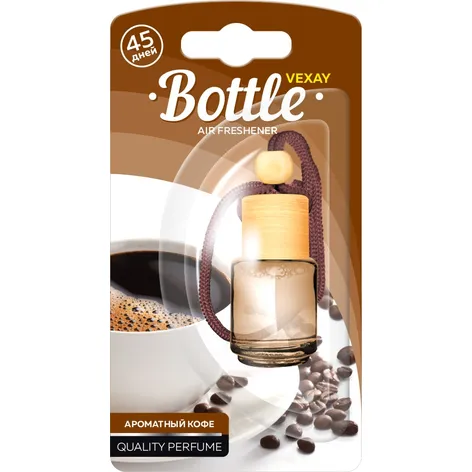 Ароматизатор жидкий подвесной флакон с деревянной крышкой Aroma BOTTLE ароматный кофе Vexay Aroma VXBL-11