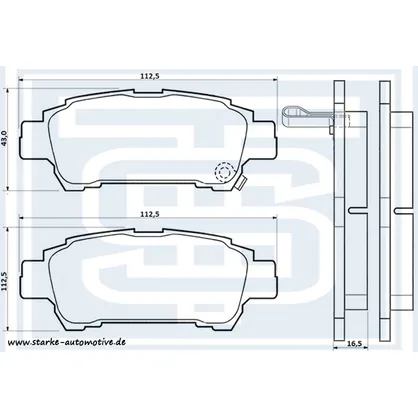 Колодки тормозные зад. TOYOTA AVENSIS VERSO / PREVIA 08.2001-- STARKE 179-869
