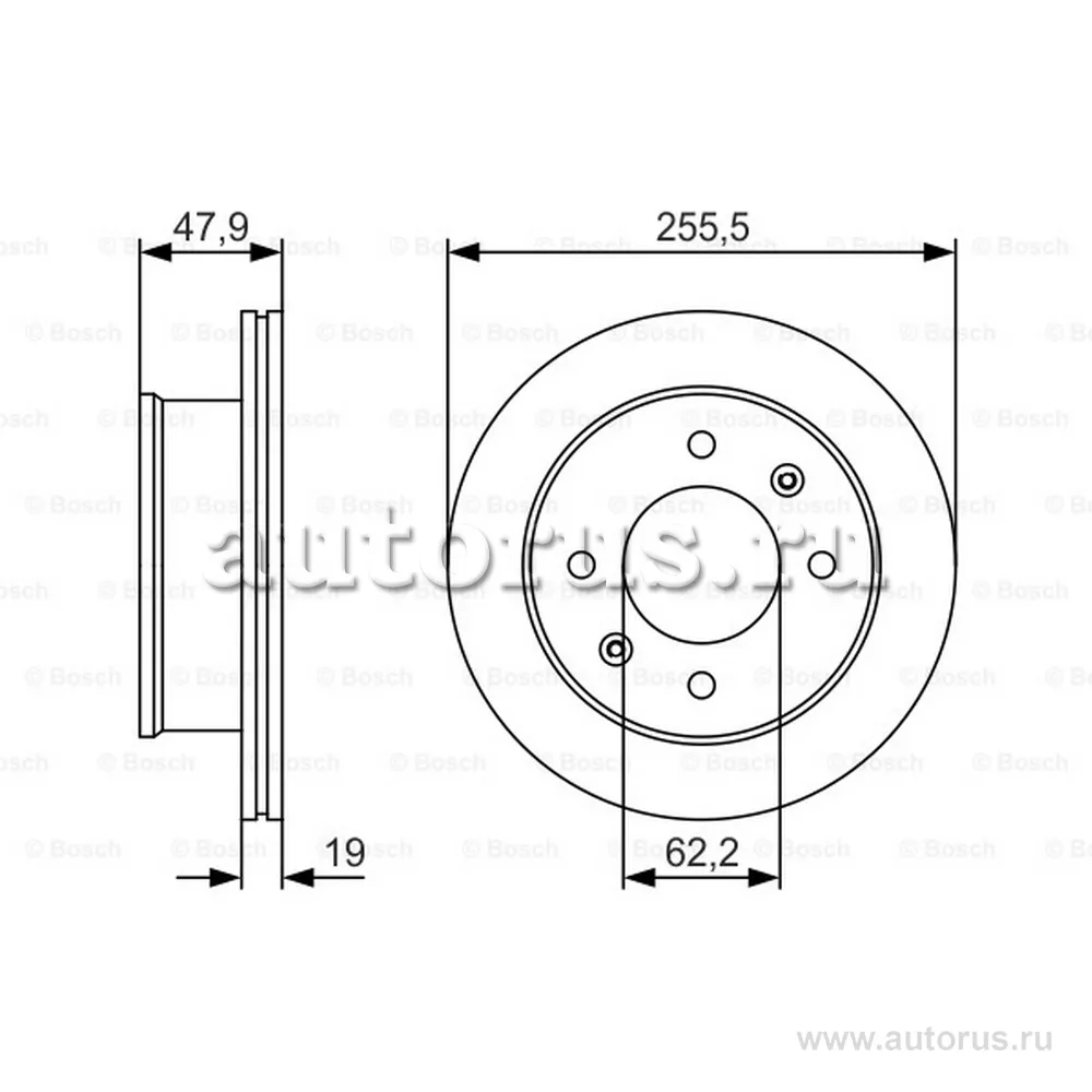 Диск тормозной передний PREMIUM2 BOSCH 0986479S21