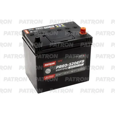 Аккумулятор PATRON 60 А/ч обратный R+ 230x173x222 D23 EN 520 А