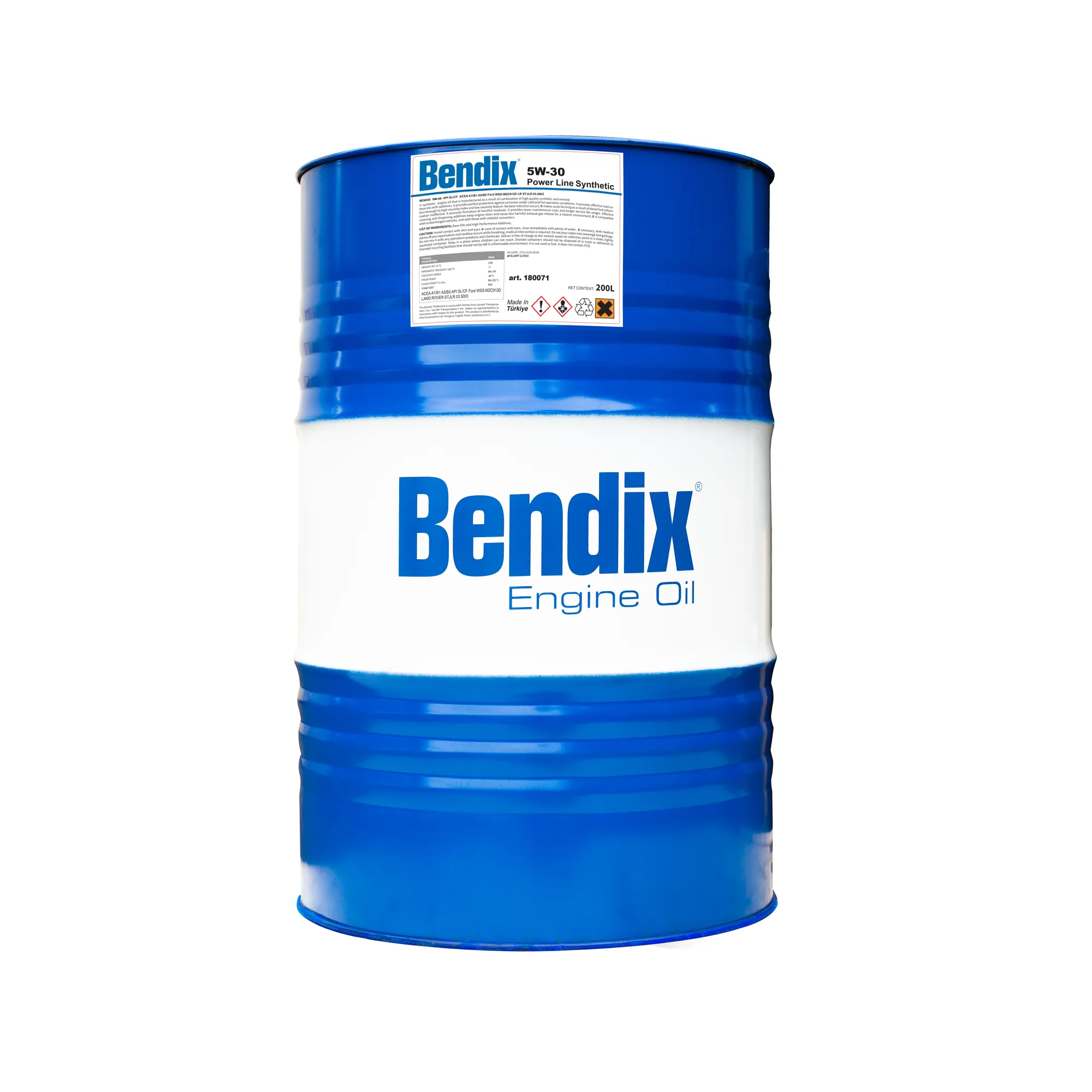 Масло моторное BENDIX синтетика 5W30 208 л. POWER LINE BENDIX 180071B