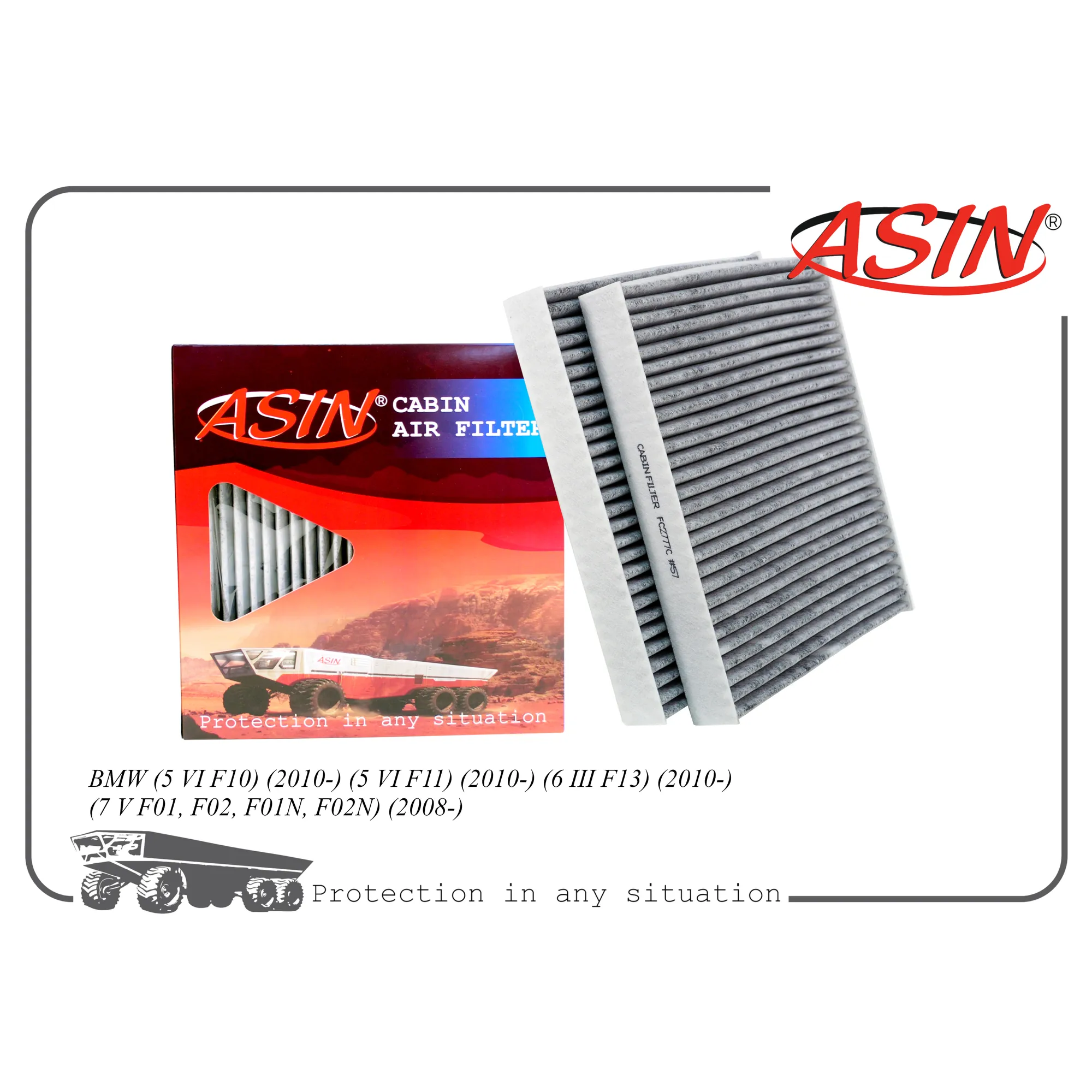 Фильтр салонный 64119272642/ASIN.FC2777C (угольный) (2 шт) ASIN ASIN ASINFC2777C