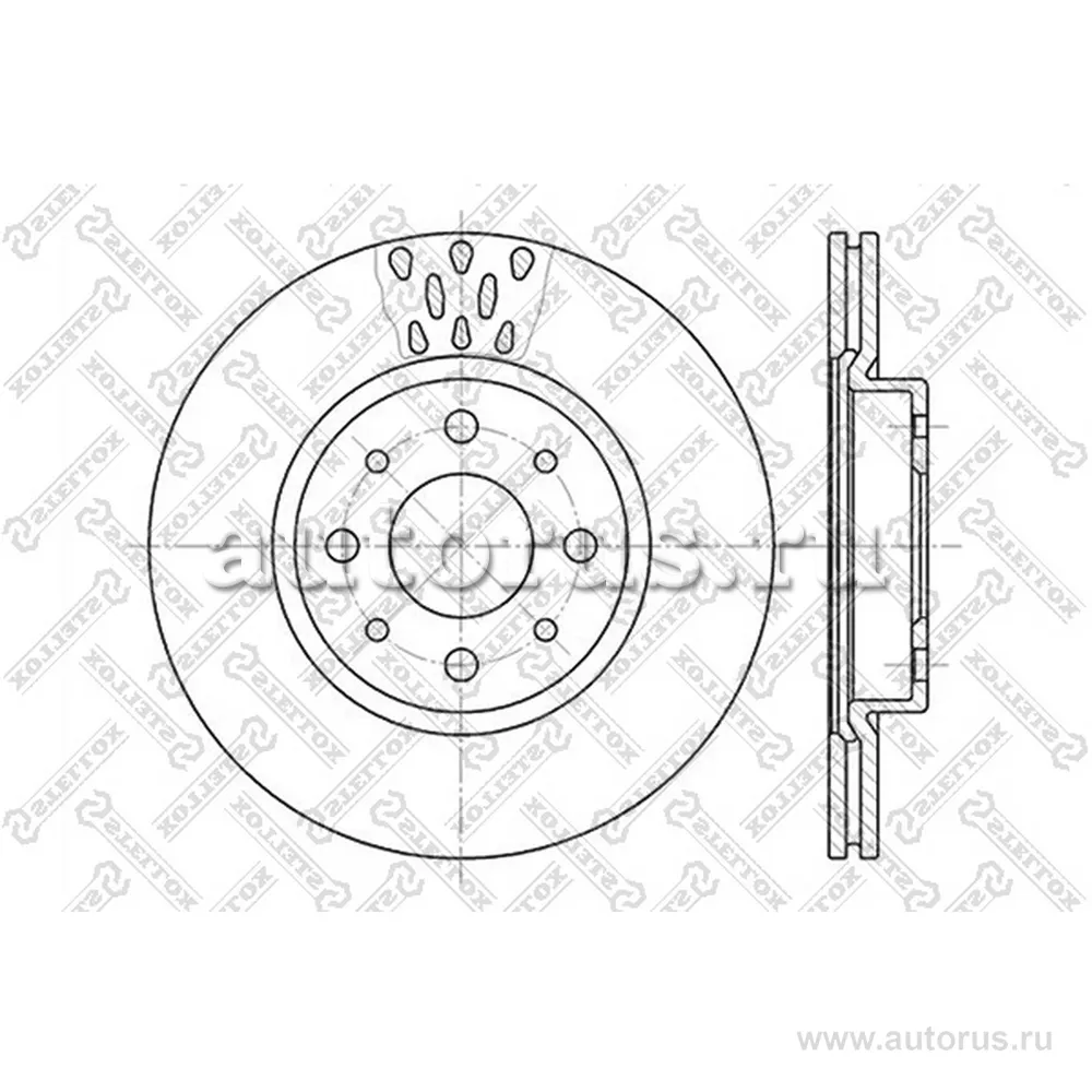 Диск тормозной передний ALFA ROMEO 145-155, FIAT BRAVA 1.6-2.0 92 STELLOX 60209921V_SX
