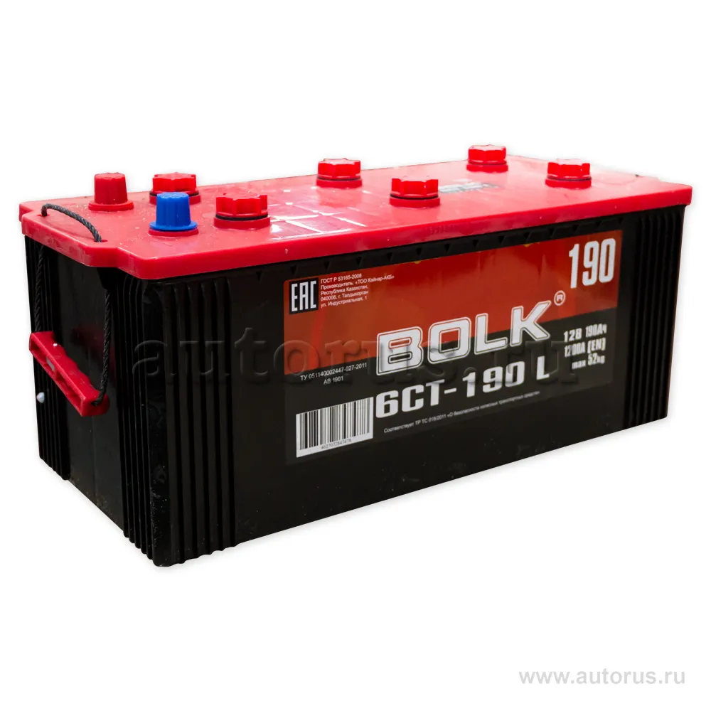 Аккумулятор BOLK Standart 190 А/ч L+(3) 513x223x223 B EN 1200 А