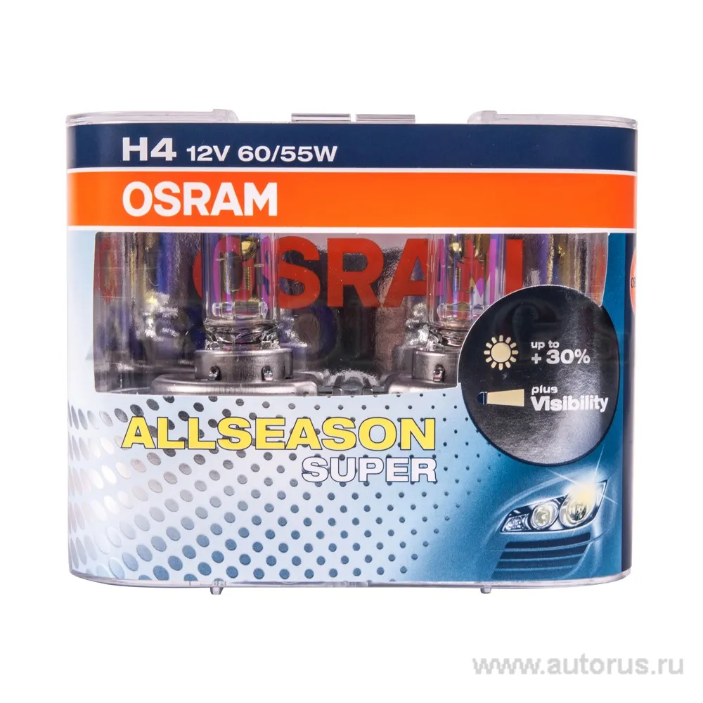 Лампа 12V H4 60/55W P43t OSRAM ALLSEASON 2 шт. DUOBOX 64193ALS-HCB