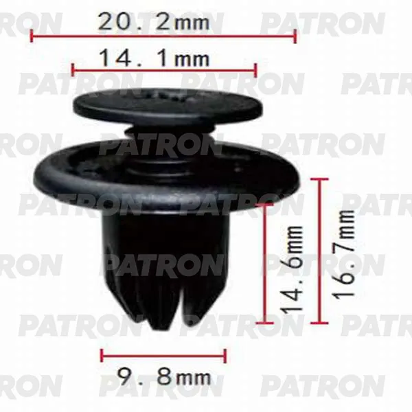 Клипса пластмассовая (комплект 10шт) Acura, Chevrolet, Daewoo, GM, Hond PATRON P37-0132S