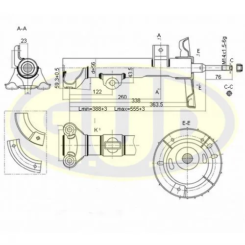 АМОРТИЗАТОР MER W203 00-07/CLK 02- ПЕР G.U.D gsa335920