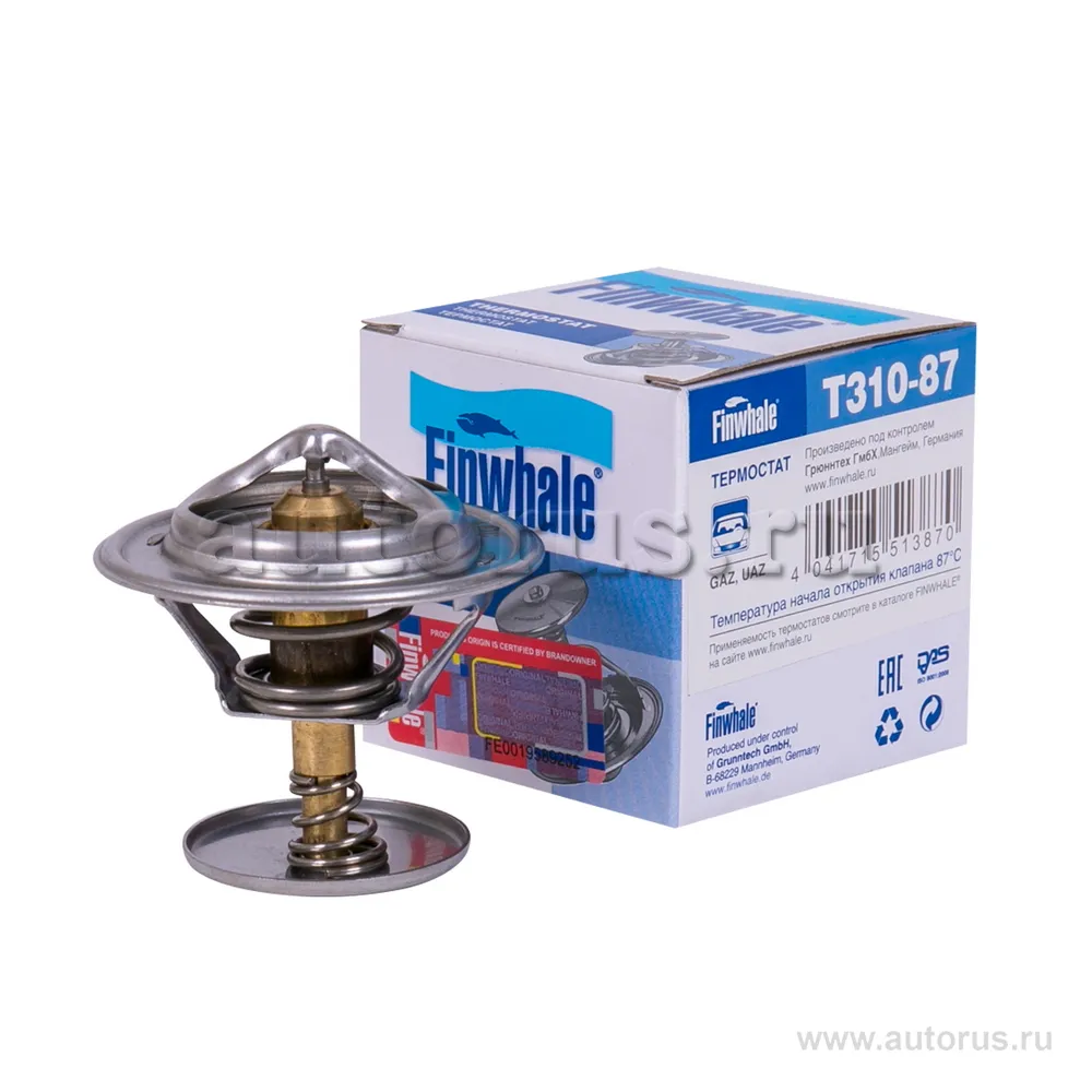 Термоэлемент ГAЗ 3110, ГАЗель, Соболь; 87±2°С FINWHALE t31087