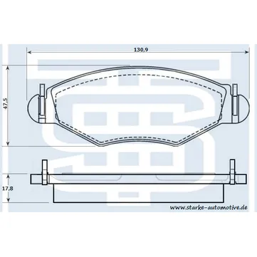Колодки тормозные перед. PEUGEOT 206 / 206+ STARKE 174-562