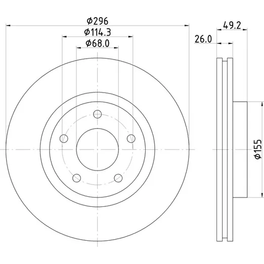 Диск тормозной передний NISSHINBO ND2058K