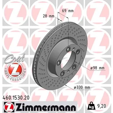 Тормозной диск ZIMMERMANN 460153020