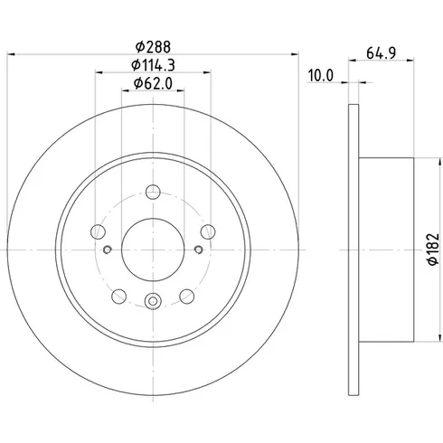 Диск тормозной с покрытием 288X10 NISSHINBO ND1001K