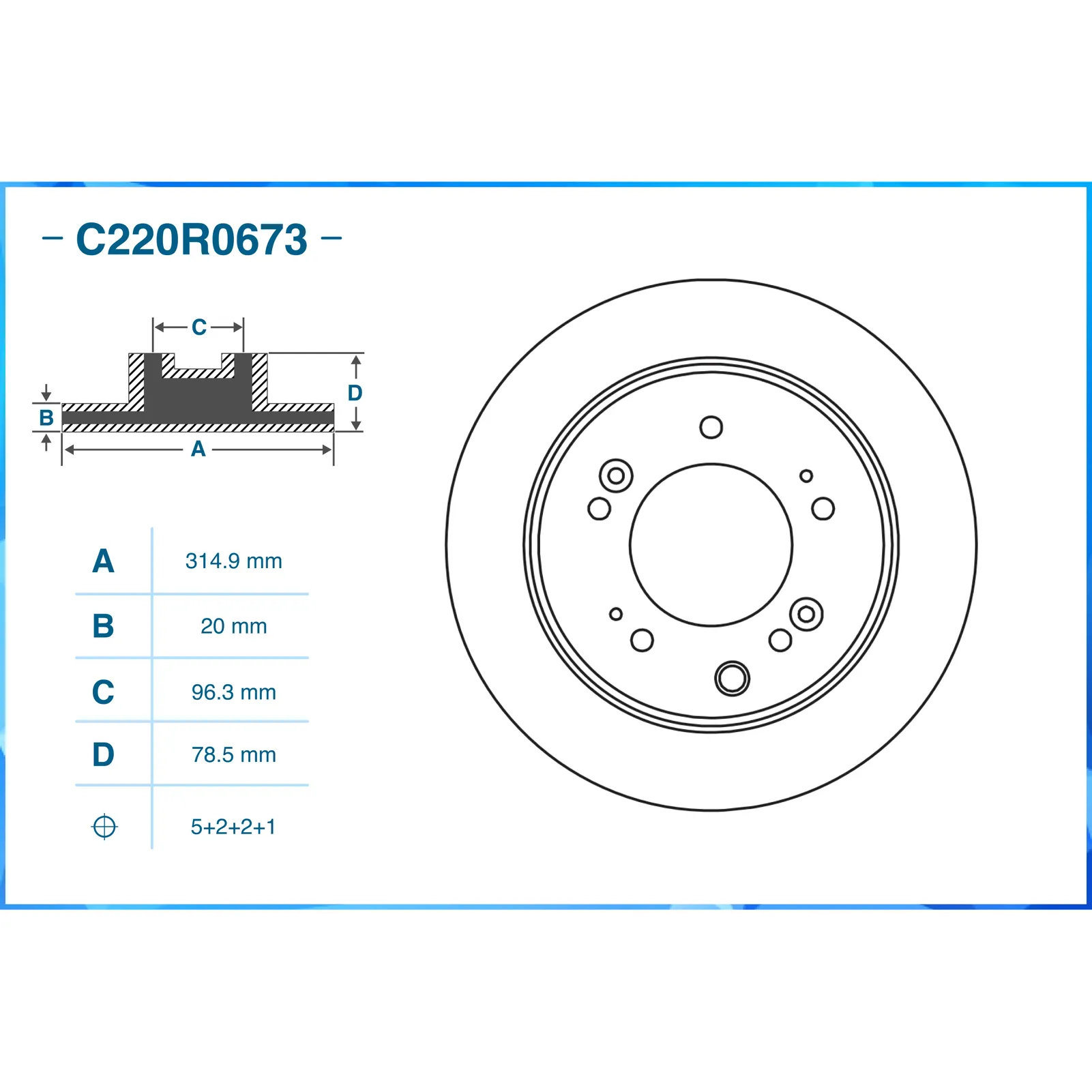 Диск тормозной задний KIA SORENTO II /VENT D=315MM CWORKS C220R0673