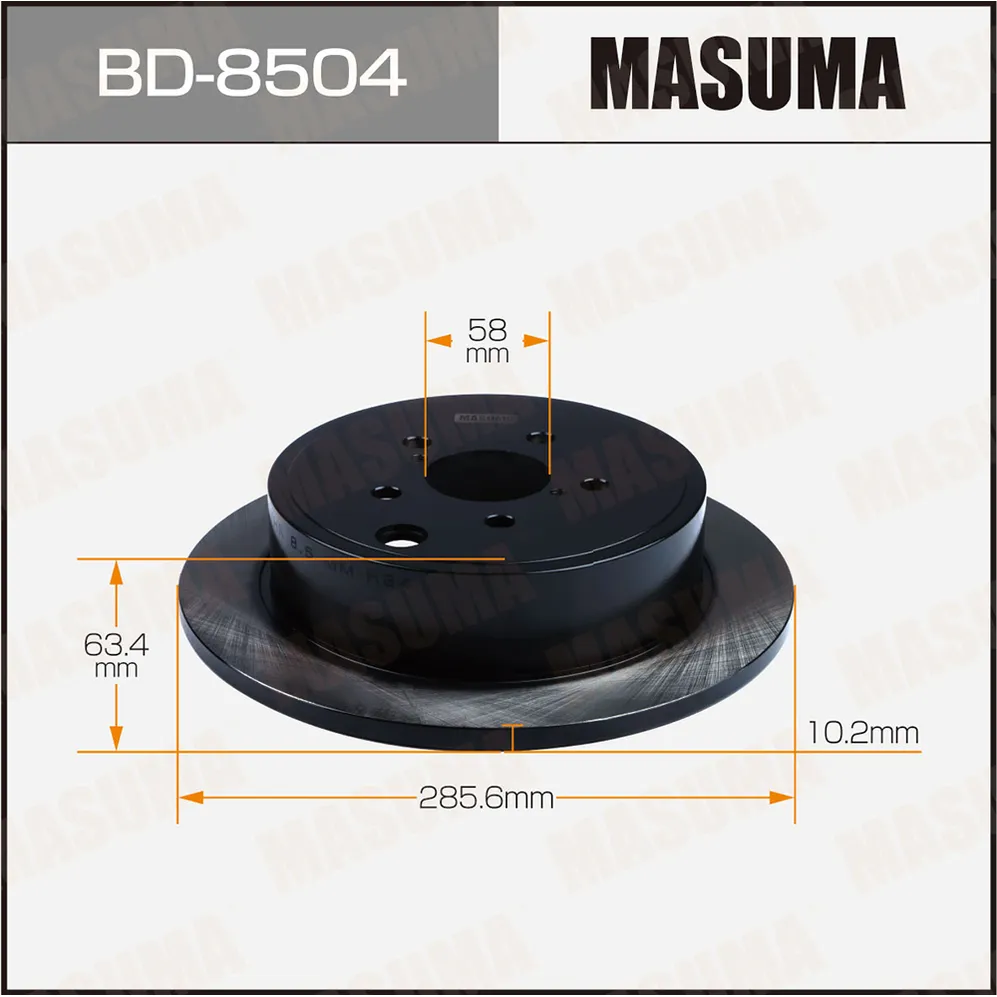 Диск тормозной MASUMA rear LEGACY B4, OUTBACK / BR9, BMM уп.2 MASUMA BD-8504