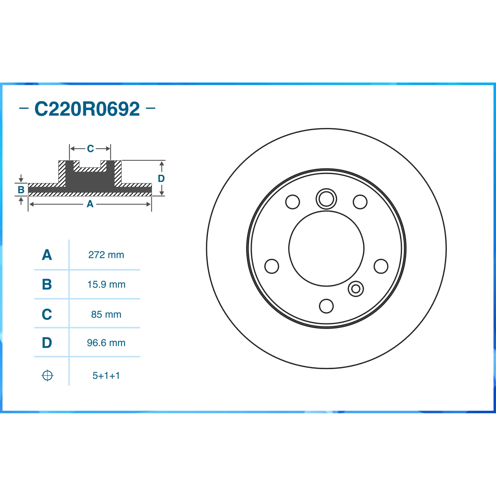Диск тормозной задний CWORKS C220R0692