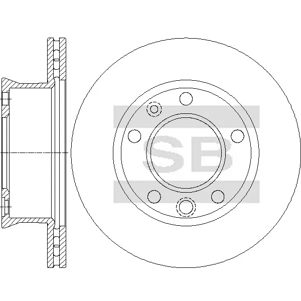 Диск тормозной MERCEDES SPRINTER 9506/VW LT 28-46 9506 передний вент. SANGSIN BRAKE SD5715