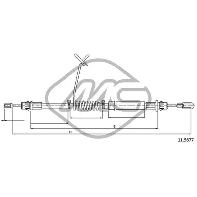 Трос ручника FRD TRANSIT ALL RWD CAB RUOTE SINGOLE /SINGLE WHEELS (DISC BRAKE) SX-LH Metalcaucho 81866