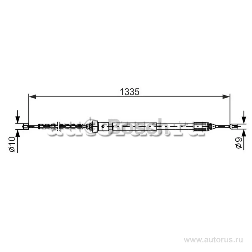 Трос ручного тормоза RENAULT CLIO 1335 мм
