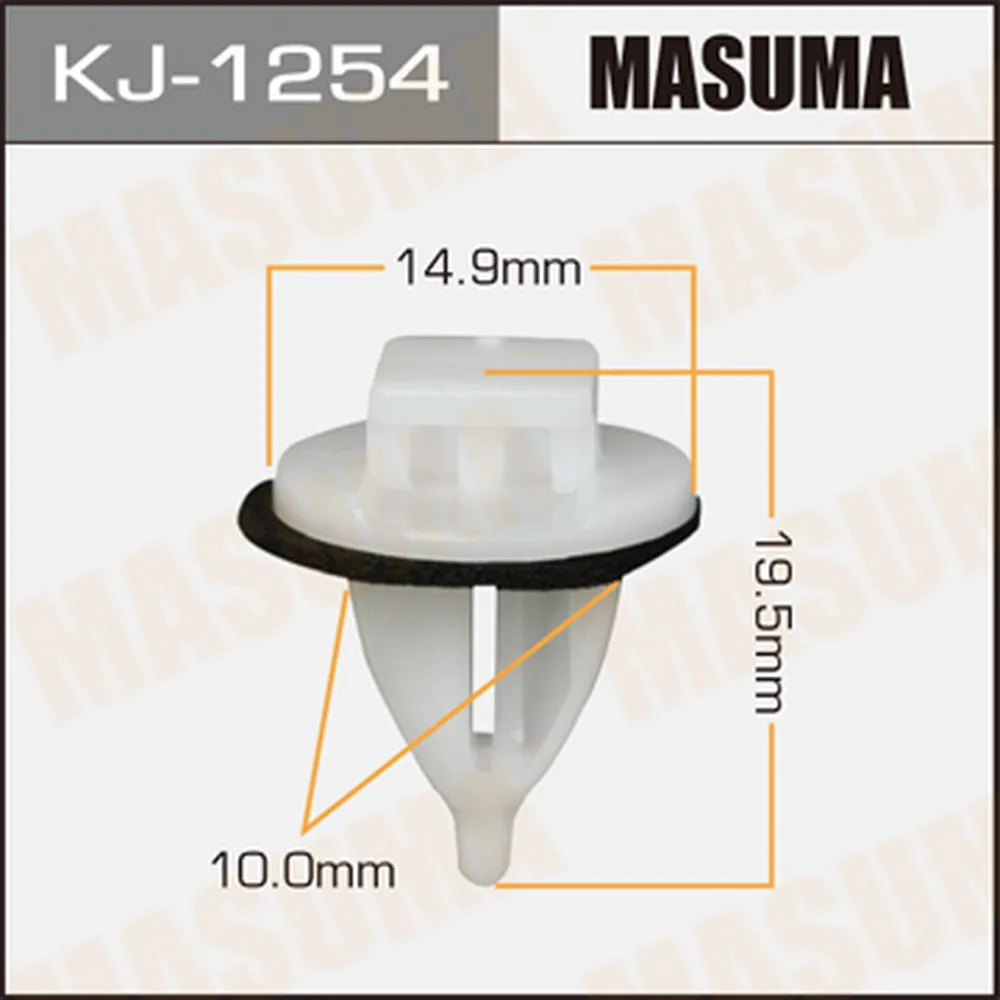 Клипса автомобильная (автокрепеж) MASUMA 1254-KJ уп.50