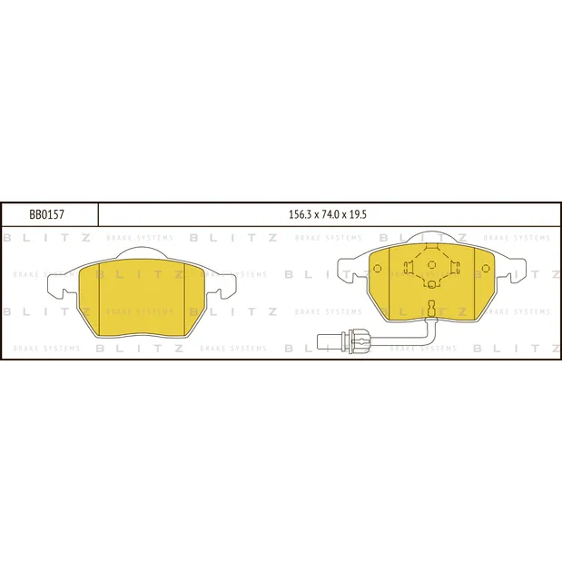 Колодки тормозные дисковые передние AUDI A4/A6 96->VW Passat/Golf 97-> BLITZ BB0157
