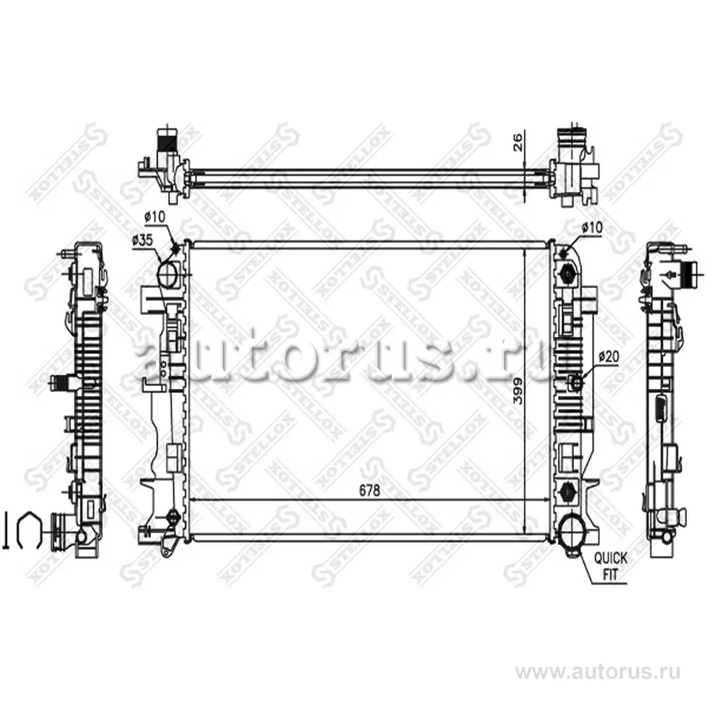 Радиатор системы охлаждения АКПП MB Sprinter 906 2.2CDi 06> STELLOX 10-26553-SX