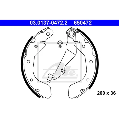 Колодки тормозные барабанные ATE 03.0137-0472.2