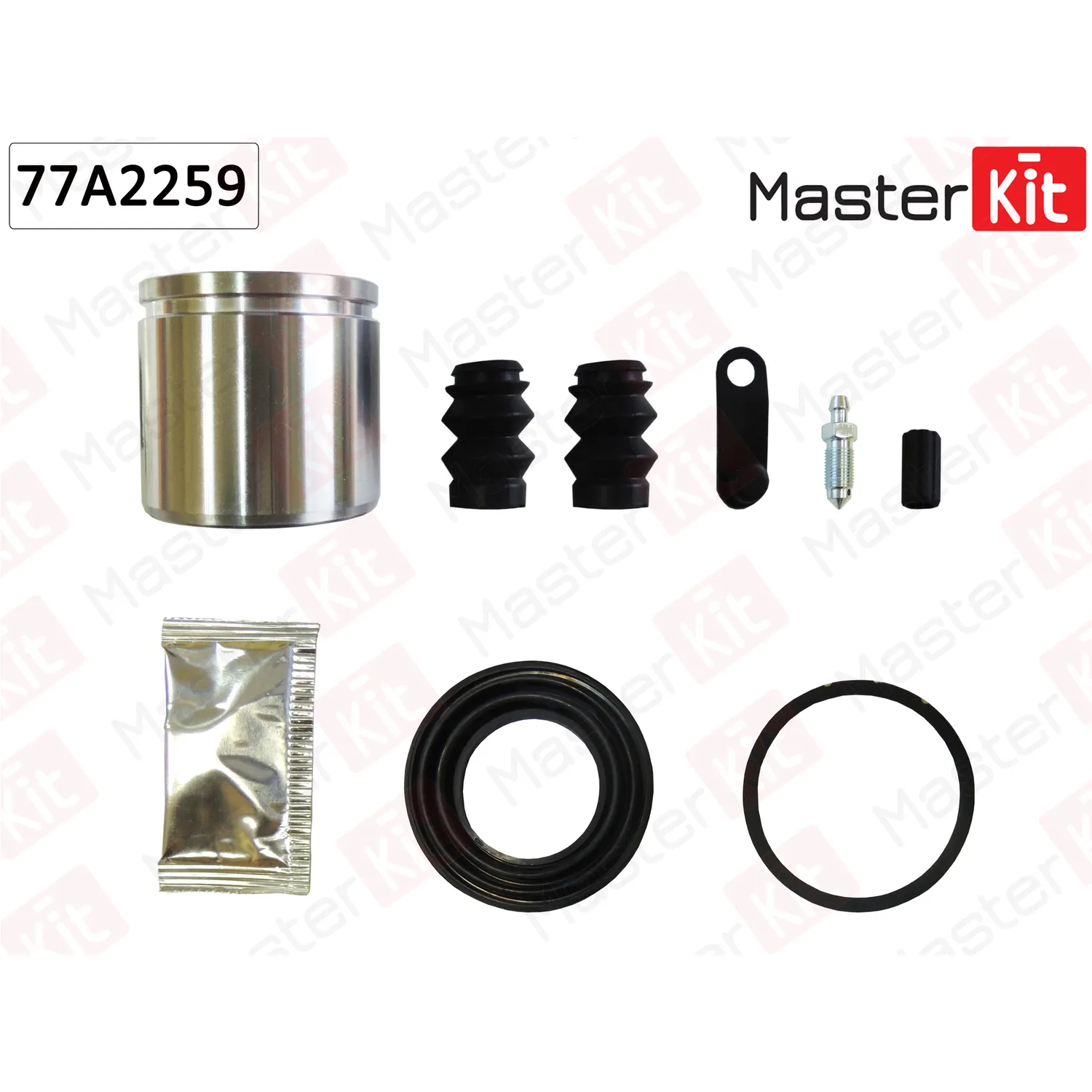Ремкомплект тормозного суппорта + поршень Peugeot 206 CC (2D) 2000 -, Renault KANGOO (KC0/1_ MASTERKIT 77A2259
